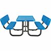 Global Industrial 6' Rectangular Outdoor Expanded Metal Picnic Table With Backrests, Blue 277630BL